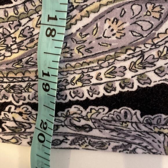 Croft & Barrow The Classic T Long Sleeve Paisley Cropped Round Neck Shirt Sz PM - Picture 7 of 7